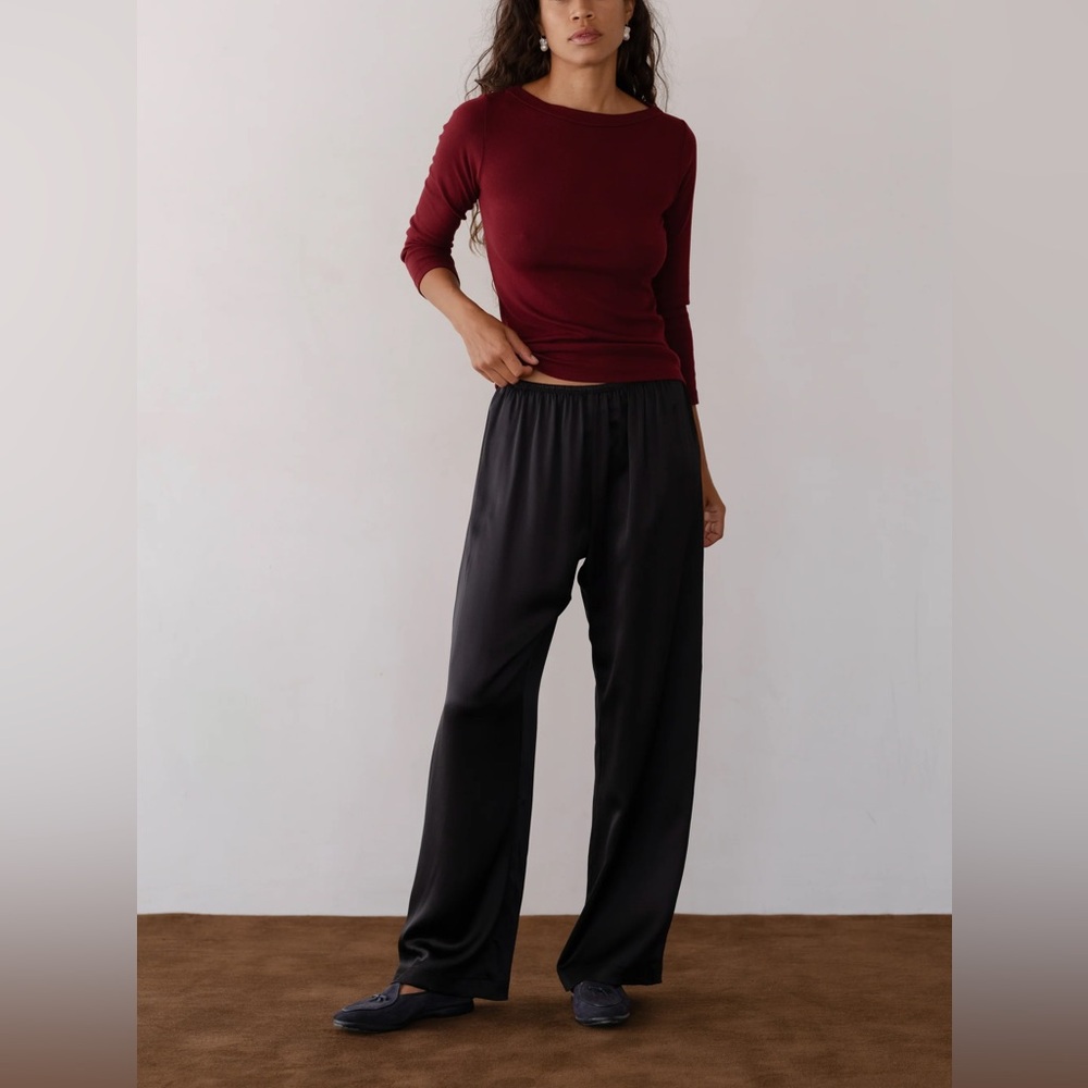 Donni The Simple Silky Pant Black